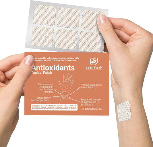 NUTRI-PATCH Antioxidants Topical Patch, Infused with NADH, Glutathione, CoenzymeQ10, NAC. Designed to Give Your Antioxidants a Boost (30/Pack).