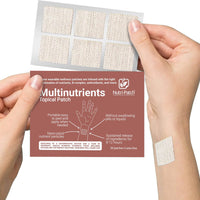 NUTRI-PATCH Multi-Nutrients Topical Patch, Infused with D3, B Complex, Magnesium, Zinc. Designed to Give You a Boost (30/Pack).